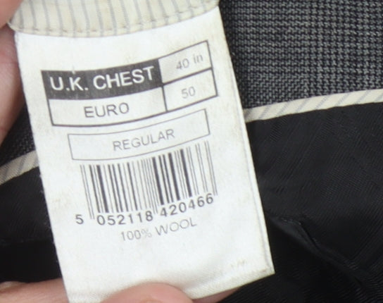 Mens UK Size 40 Jeff Banks Regular Grey Suit Jacket