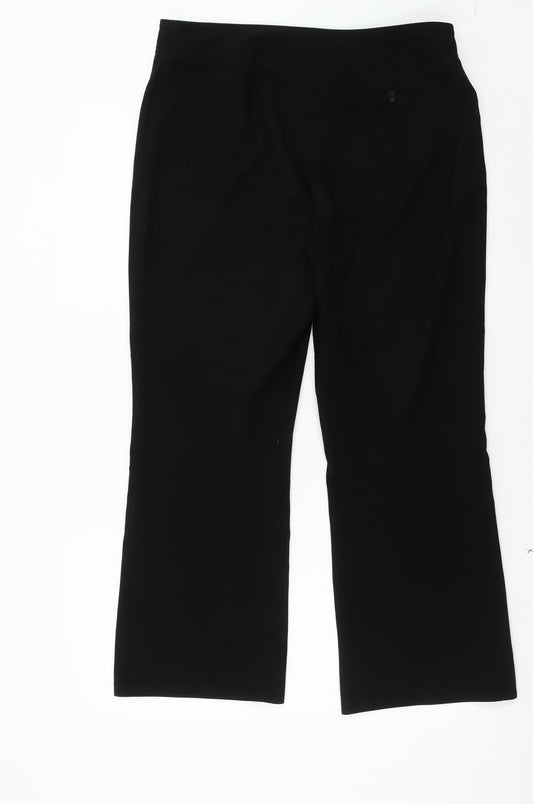 Womens UK Size 16 BHS Regular Fit Black Trousers