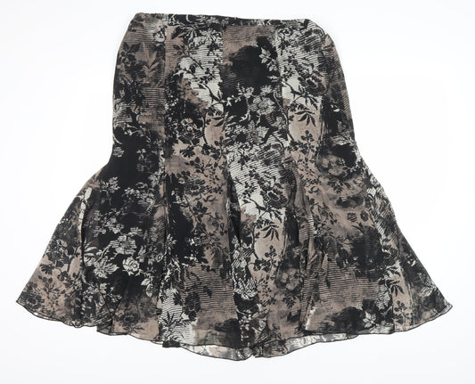 Basler Womens Multicolour Floral Midi Flare Skirt Size 16