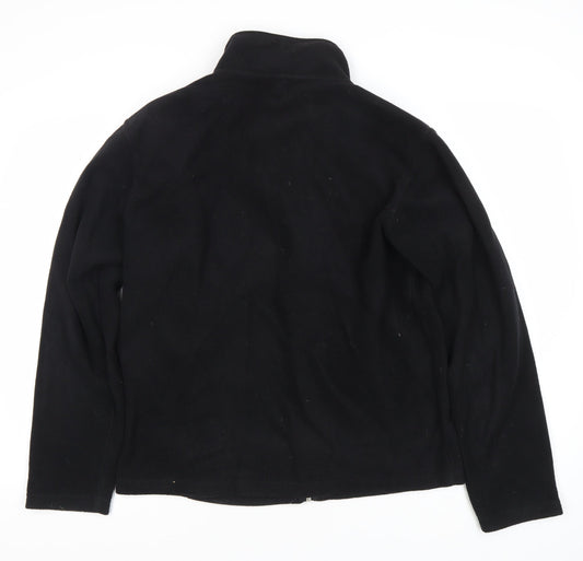 Dunnes Women's Black Fleece Jacket Size L Casual