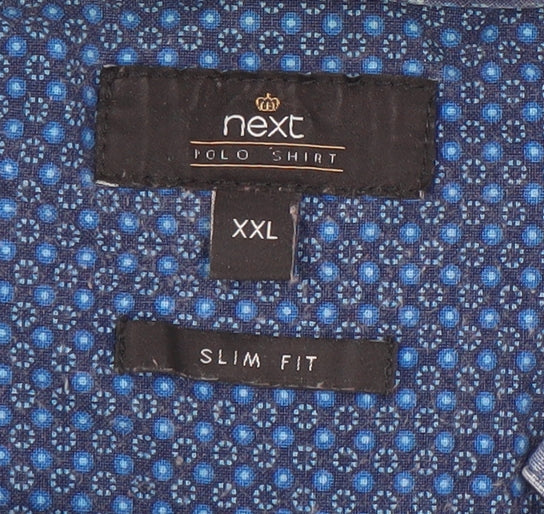 Next Men's Blue Slim Fit Polo Shirt 2XL