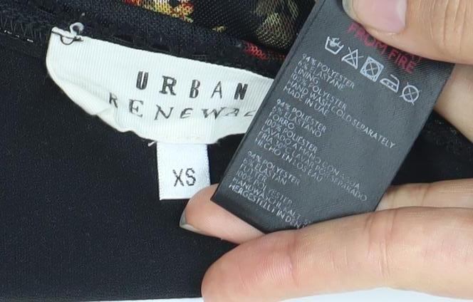 Womens UK Size XS Urban renewal Black Cropped Blouse