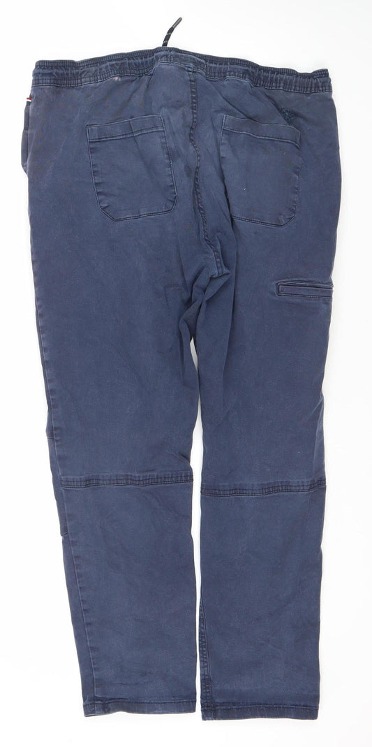 U.S. Polo Assn. Men's Blue Jogger Trousers, 38R, Casual Comfort