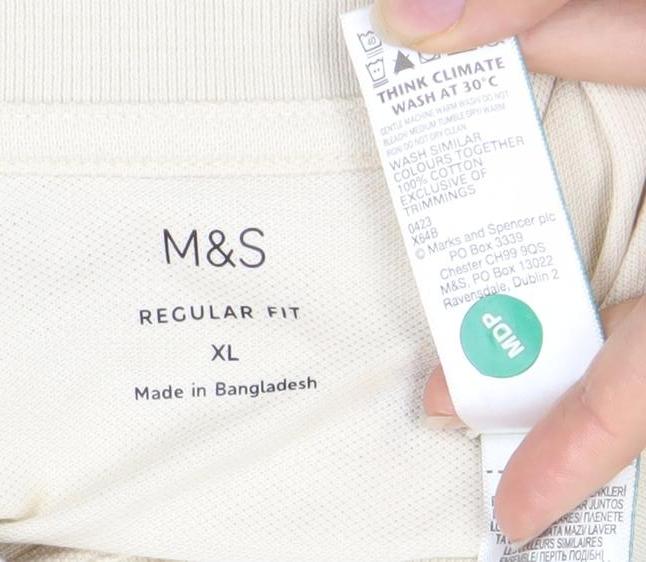 Marks and Spencer Men's Beige XL Polo Shirt