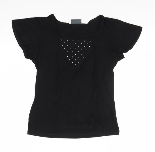 Womens UK Size UK 10 ALEX & CO. Black Basic T-Shirt