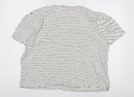 Boden Women's XL White Striped T-Shirt, Casual Style