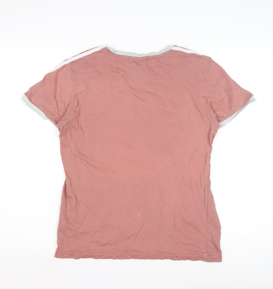 Adidas Women's Pink T-Shirt Size 6, Crew Neck, Short Sleeve