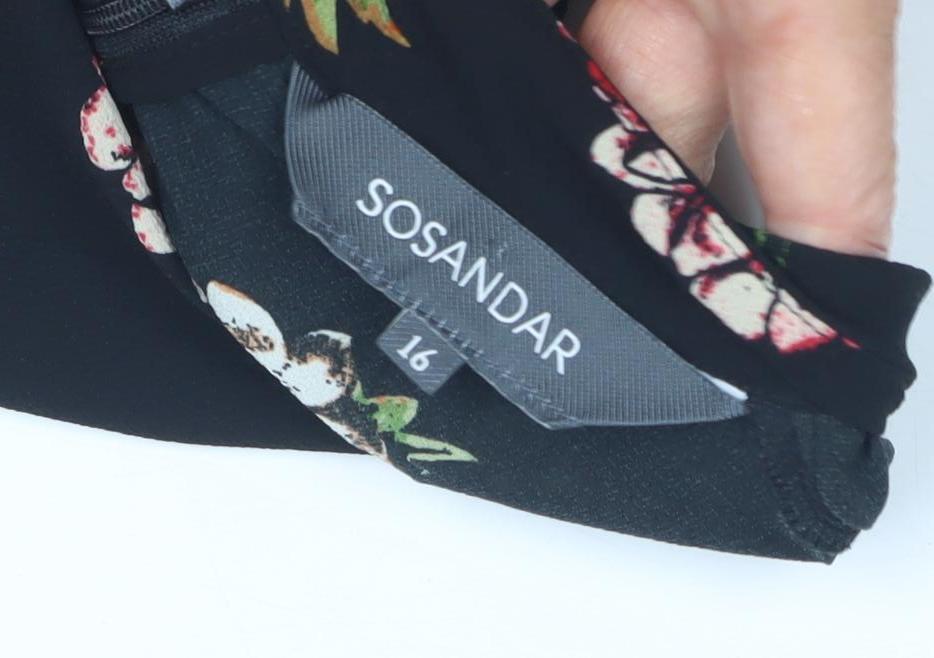 Womens UK Size 16 SOSANDAR Black Blouse