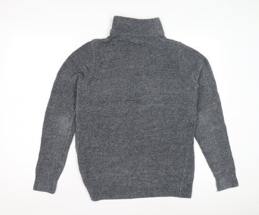 Next Men's Grey Full Zip Jumper, Size S, High Neck