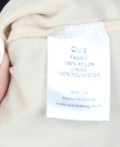 Quiz Women's Black Lace V-Neck Playsuit Size 8 Party