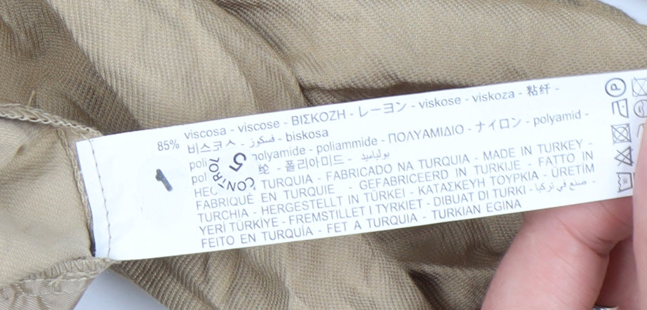 Zara Women's Beige Collared Jumpsuit S