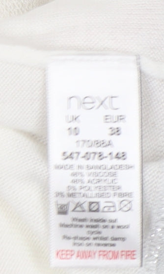 Womens UK Size 10 NEXT Ivory Pullover Jumper