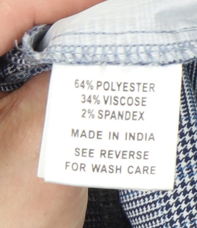 Van Heusen Women Blue Cargo Trousers Size 26 Check