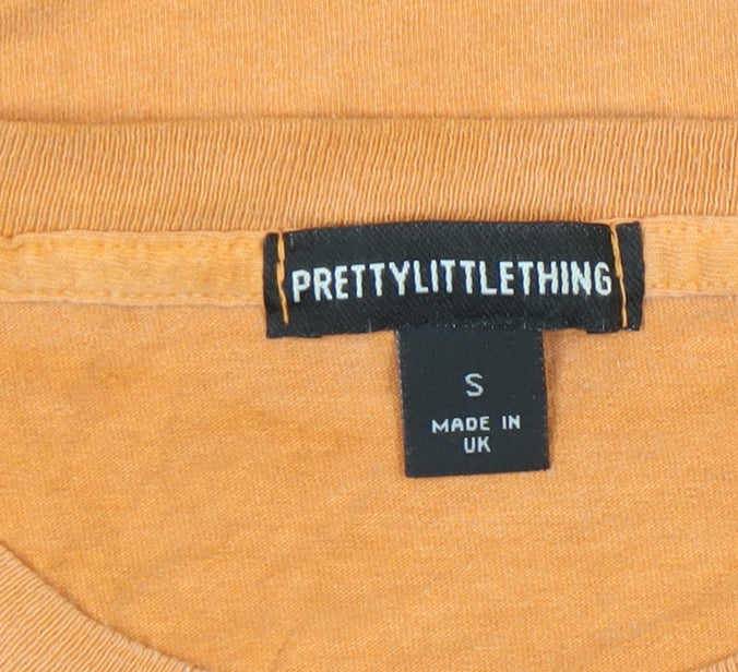 PrettyLittleThing Women's Orange Cotton T-Shirt S