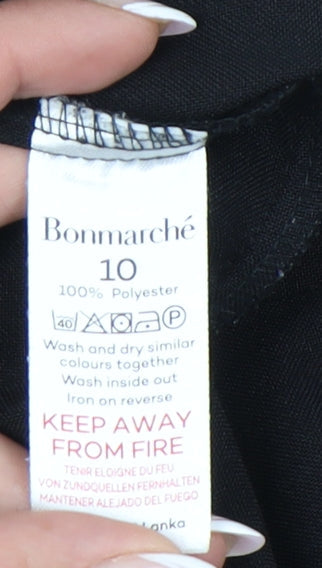 Bonmarché Women's Black Straight Leg Trousers Size 10