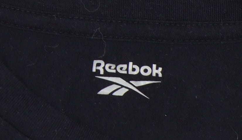 Reebok Men's Black M T-Shirt, Crew Neck, Athletic Style