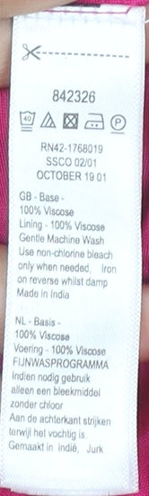 Monsoon Women's Pink Floral A-Line Viscose Dress Size 10