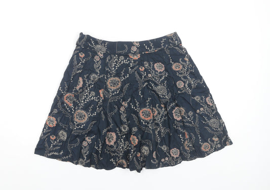 FatFace Women's Black Floral Flare Skirt Size 8