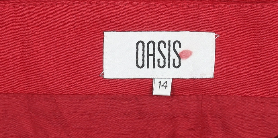 Oasis Women’s Red Wrap Skirt - Size 14