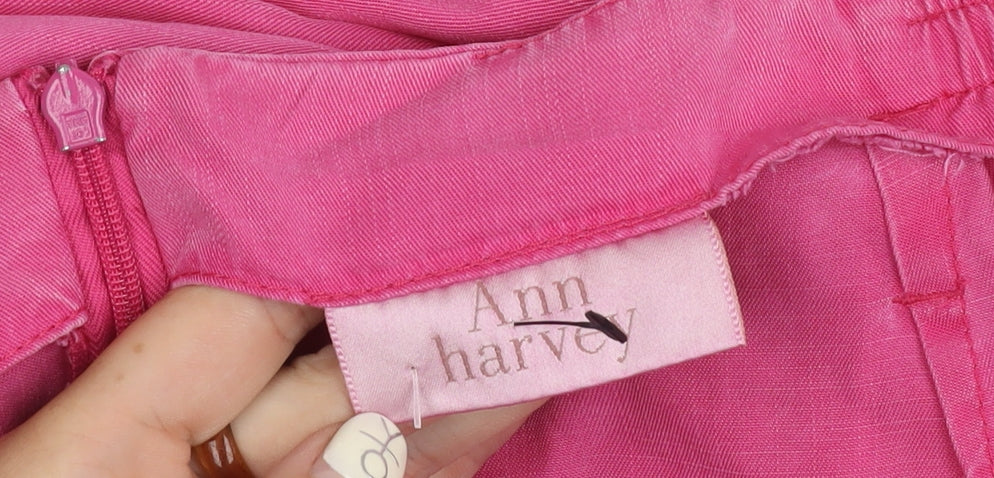 Ann Harvey Women's Pink Midi Skirt with Beaded Accents