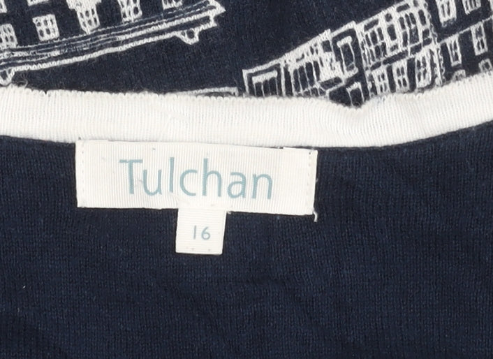 Womens UK Size 16 Tulchan Blue Pullover Jumper