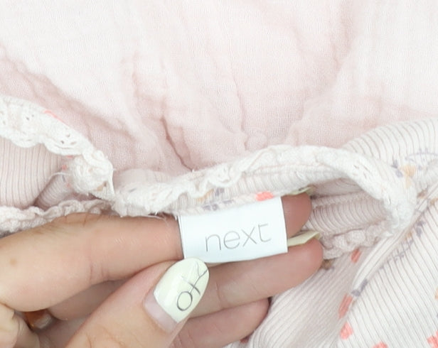 Next Girls Pink Floral Blouse Long Sleeve 12-18 Months