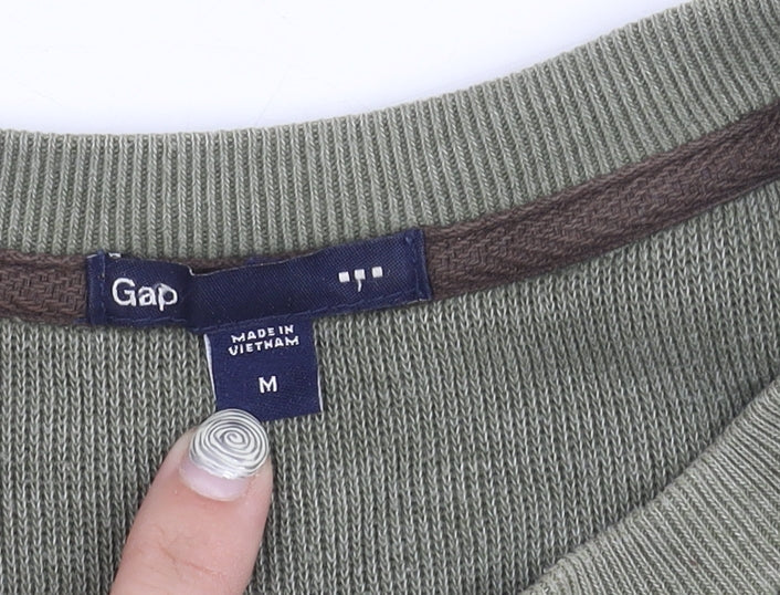 Gap Men's M Green Pullover Cotton Blend Jumper
