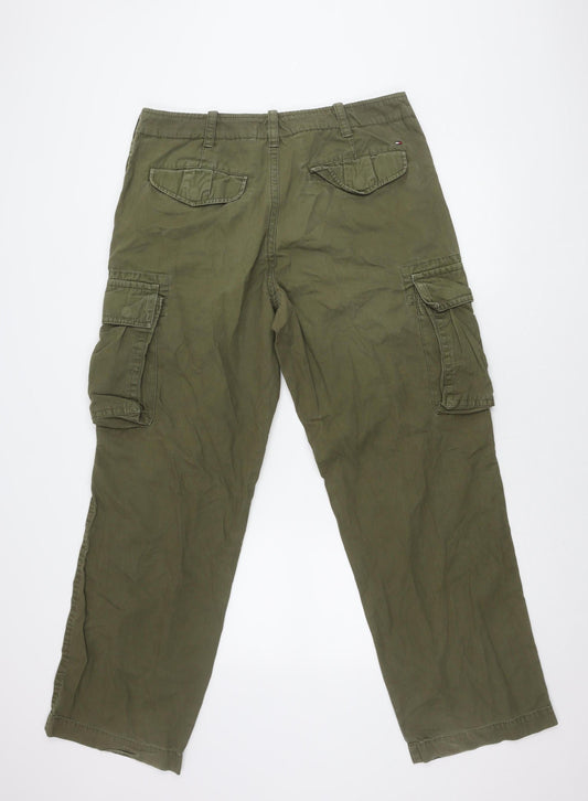 Tommy Hilfiger Men's Green Cargo Trousers Size 35