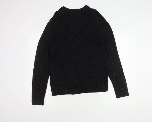H&M Men's Black Wool Pullover Jumper, Size S