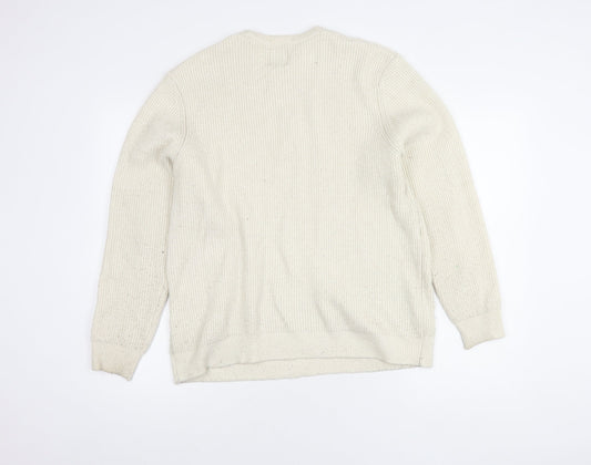 Marks and Spencer Men’s Ivory XL Cable-Knit Pullover