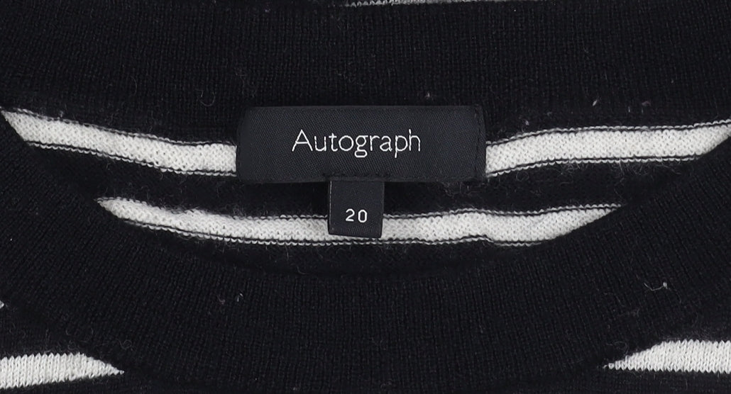 Autograph Women's Black Striped Jumper Size 20