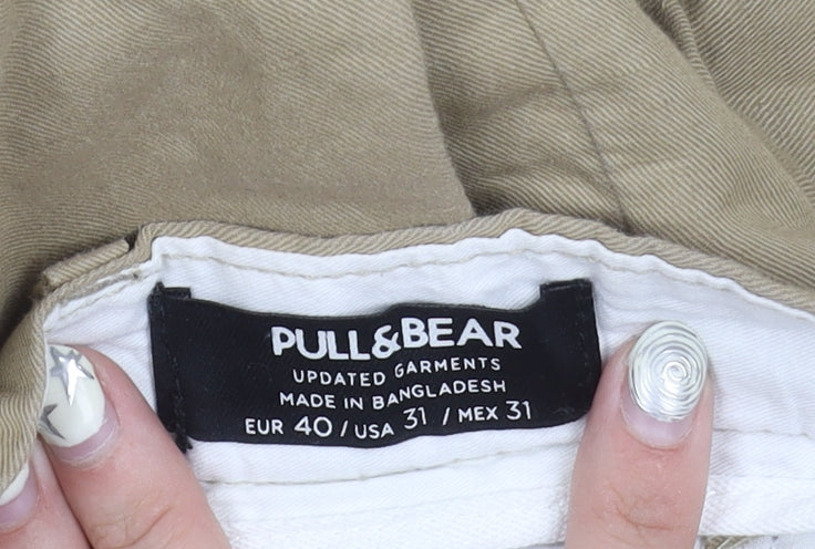 Pull & Bear Men's Beige Chino Shorts, Size L, Casual Wear