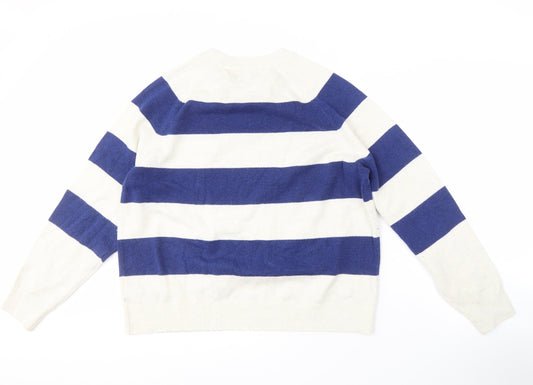 Marks and Spencer Men’s Blue Striped Jumper, Size L