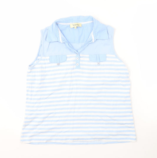 Womens UK Size L Viyella Blue Polo