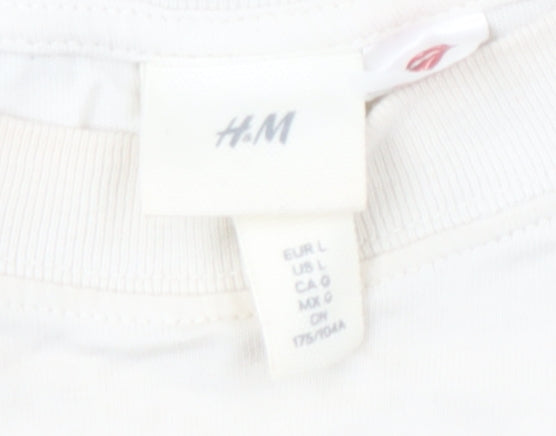 Mens UK Size L H&M White T-Shirt