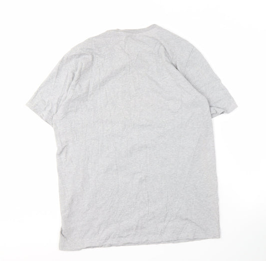 Adidas Men's Grey Logo Sports T-Shirt, Size L, All Seasons