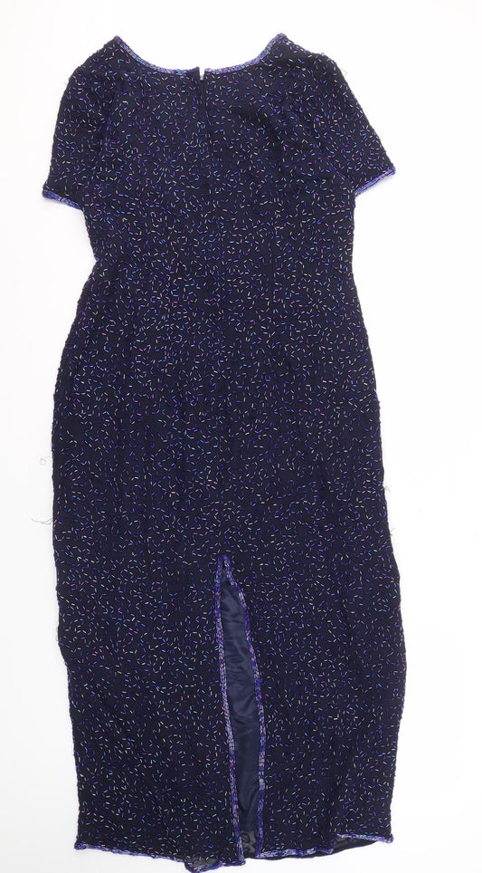 Debenhams Women's Multicoloured Beaded Sheath Dress Size 14