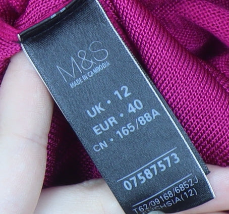Womens UK Size 12 Marks and Spencer Pink Cardigan Jumper