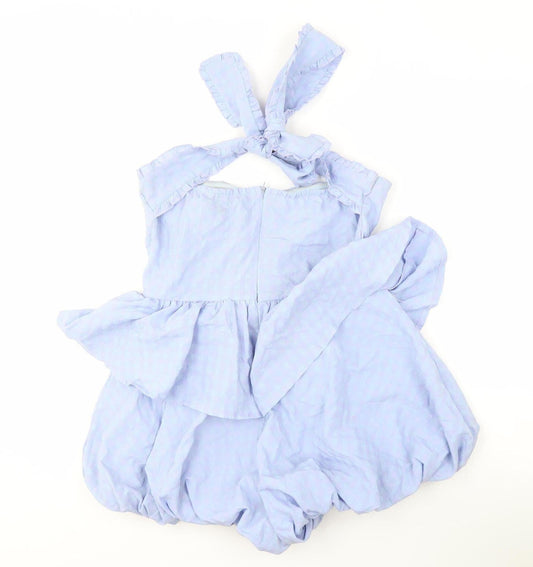 PrettyLittleThing Women's Blue Check Playsuit Size 10