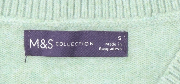 Womens UK Size S Marks and Spencer Green Pullover Jumper