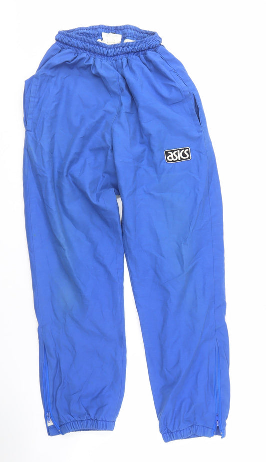 Mens UK Size S ASICS-activewear Regular Fit Track Pants Blue Trousers