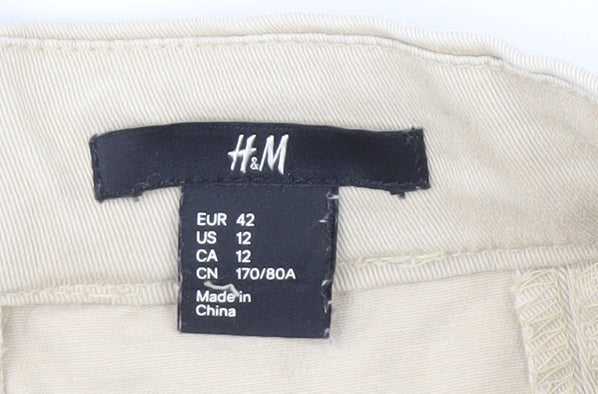 H&M Women's Beige Pencil Skirt, Size 14, Casual Wear