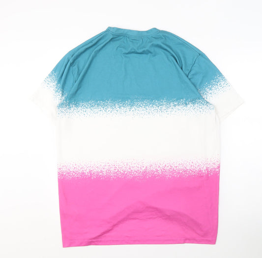 McKenzie Men's XL Colourblock T-Shirt in Blue, White, Pink