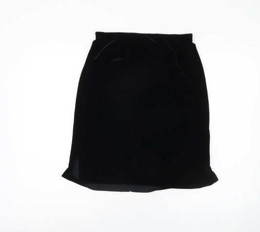 Marks and Spencer Women's Black Velvet Pencil Skirt Size 12