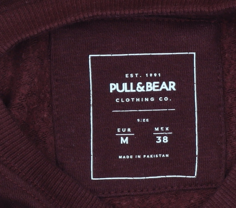 Mens UK Size M Pull & Bear Red Pullover Sweatshirt