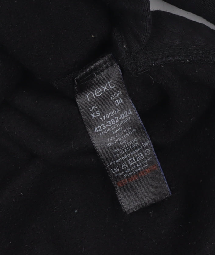 Womens UK Size XS NEXT Black Pullover Hoodie
