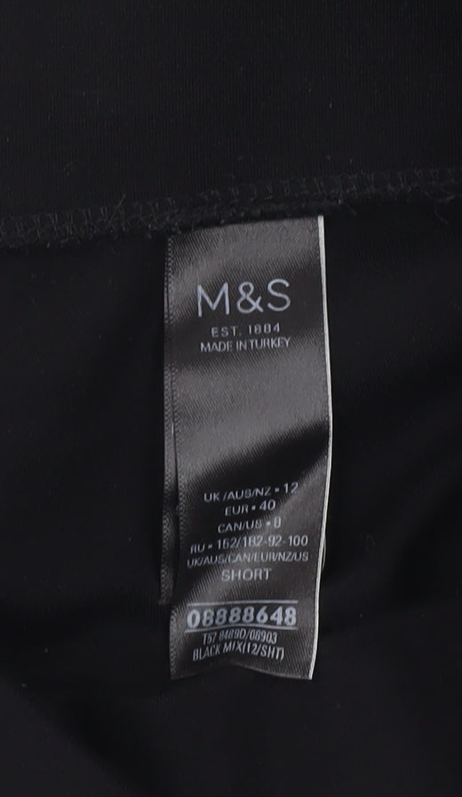 Womens UK Size 12 Marks and Spencer Slim Fit Leggings Black Trousers