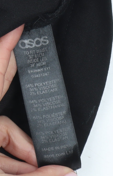 ASOS Men's Black Skinny Trousers, 32W 34L