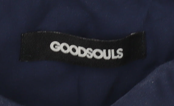GOODSOULS Men’s 3XL Blue Short Sleeve Casual Shirt