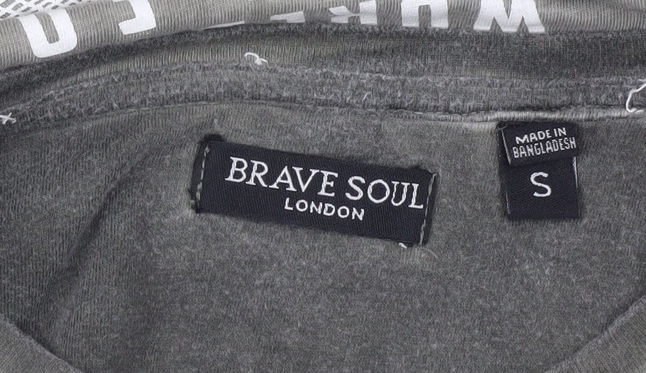 Mens UK Size S Brave Soul Green T-Shirt